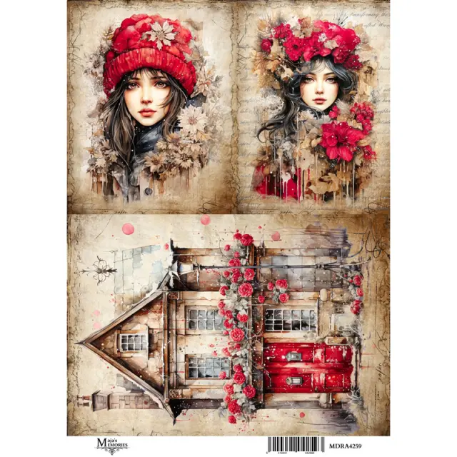 Ριζόχαρτο Maja's Memories, 22.5x32cm, Χειμωνιάτικα πορτρέτα, MDRA4259