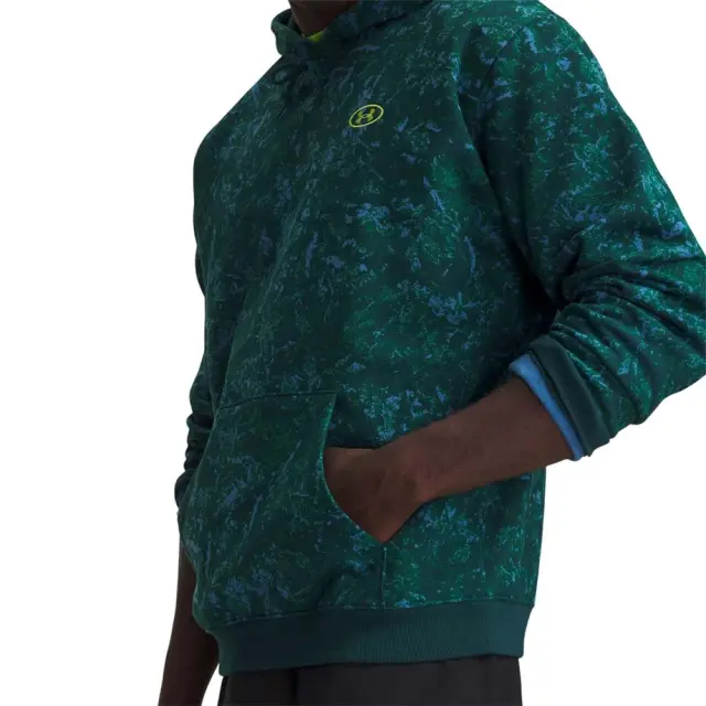 Under Armour Men's Rival Fleece Printed Hoodie Πράσινο 6013452-919 (Under Armour) 3