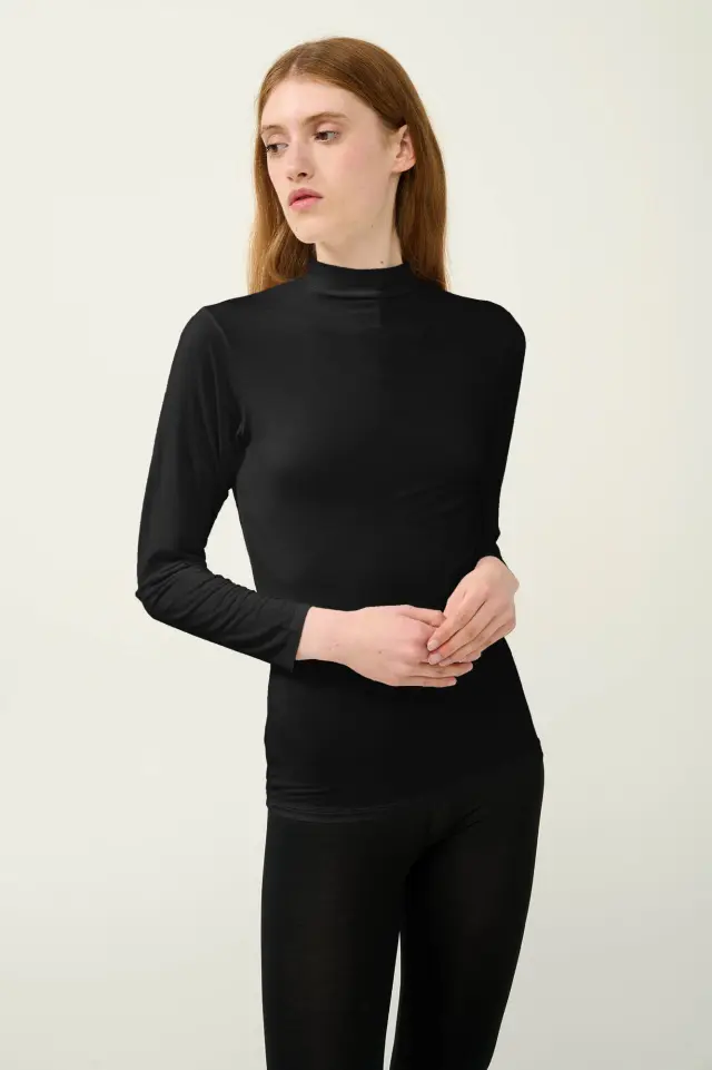 Γυναικείο Φανελάκι με Ψηλή Λαιμόκοψη Vamp 23818 BLACK
