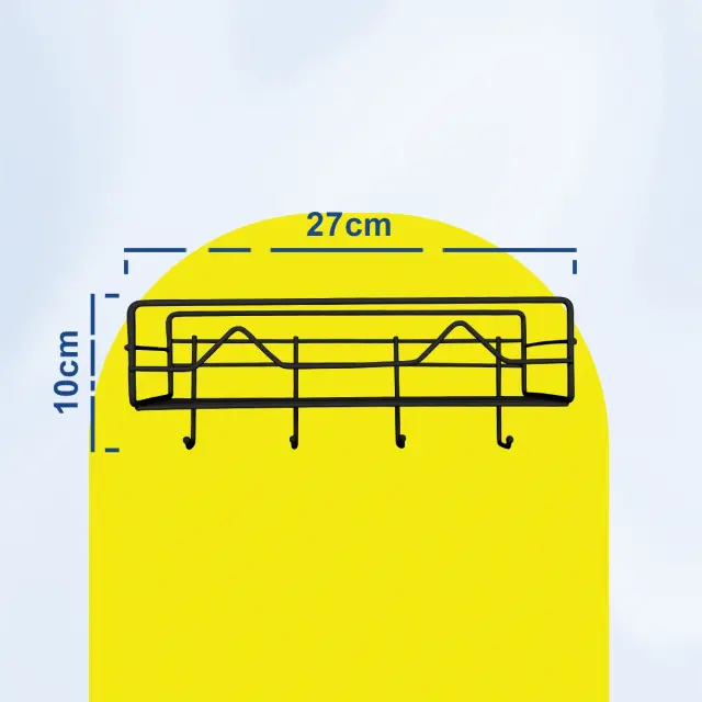 Επιτοίχιο Μεταλλικό Ράφι Οργάνωσης 27x10x10cm Άσπρο ή Μαύρο 3