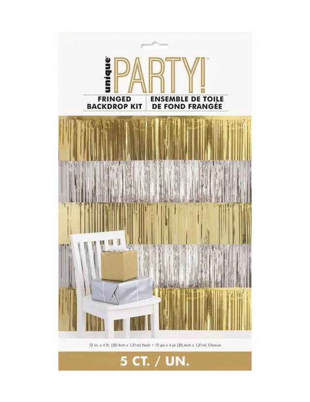 Κουρτίνα Μεταλλική Backdrop Χρυσό & Ασημί /Gold & Silver σε 5 τεμ.