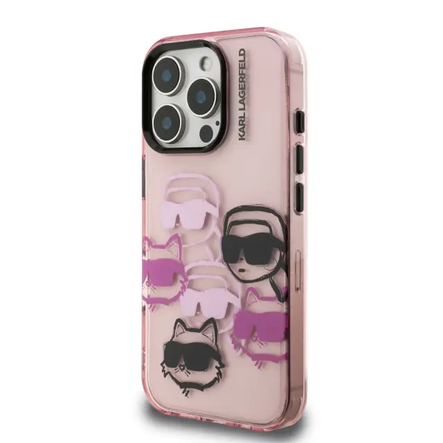 Karl Lagerfeld IML Multi K&CH Heads Case for iPhone 16 Pro Max Pink 2