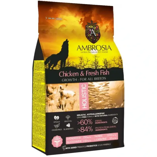 Ambrosia Grain Free Puppy Regular Chicken & Fresh Fish 2Kg Μονόχρωμο