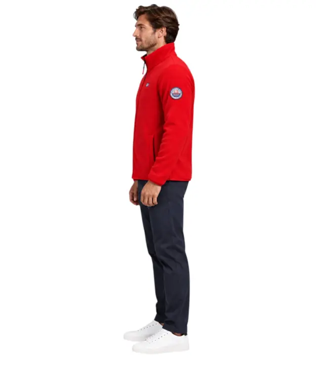 Norway Nautical School - Ανδρική Ζακέτα Φούτερ Fleece 869520-RED Κόκκινο 3