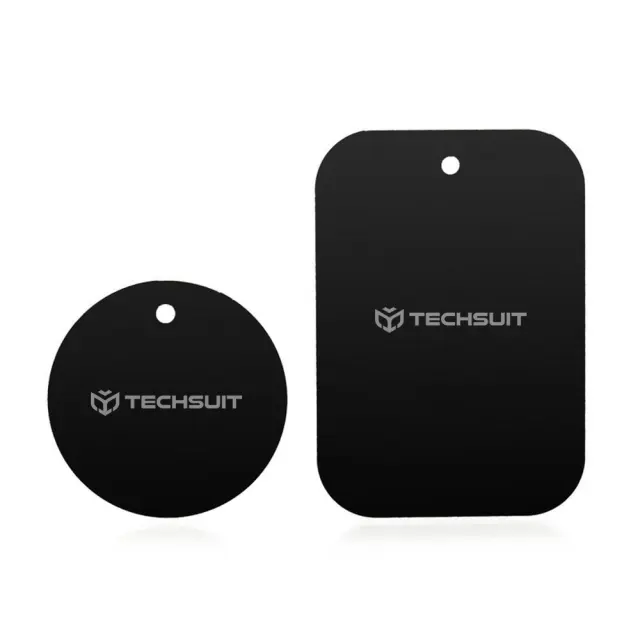 Techsuit MP03 Σετ 2 Μεταλλικών Πλακών MagSafe για Μαγνητικές Βάσεις Αυτοκινήτου Μαύρο