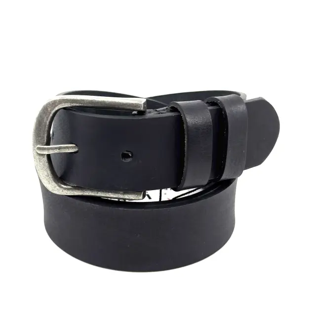 Μαύρη Δερμάτινη Ζώνη Full Grain 4 cm 3
