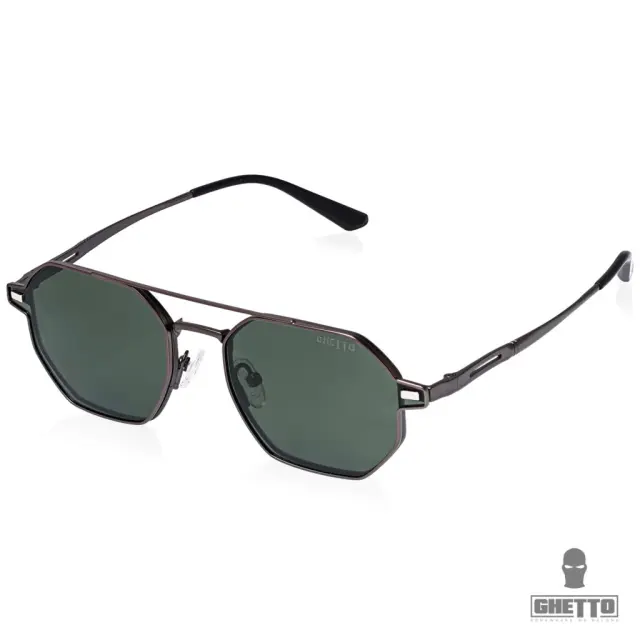 Ghetto Hexagon Sunglasses Polarized + Reading Gun Frame Unisex
