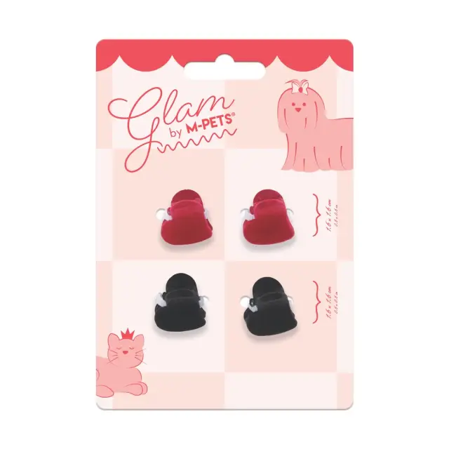 M-PETS GLAM Κλιπ Τριχώματος για Σκύλους & Γάτες Καρδιά Μαύρο/Κόκκινο 1.6x1.6cm