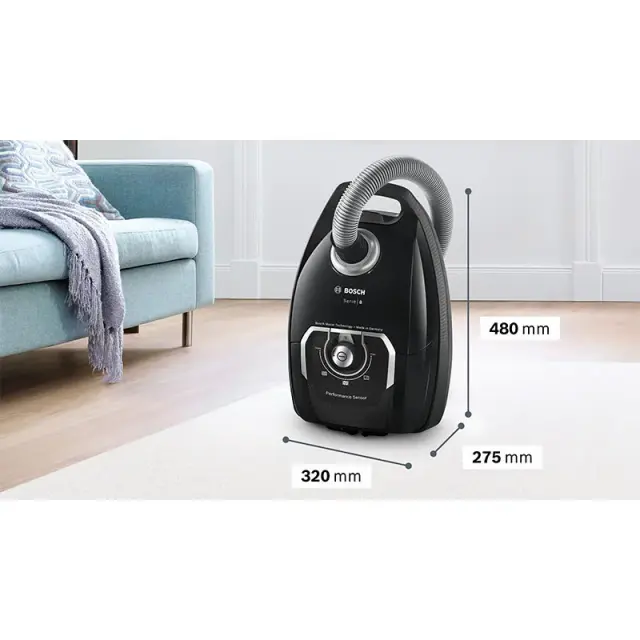 Bosch Serie 8 BGL8BA3S Ηλεκτρική Σκούπα 650W με Σακούλα 5lt Μαύρη 2