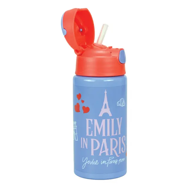 Παγούρι αλουμινίου με καλαμάκι Emily in Paris 500ml 2