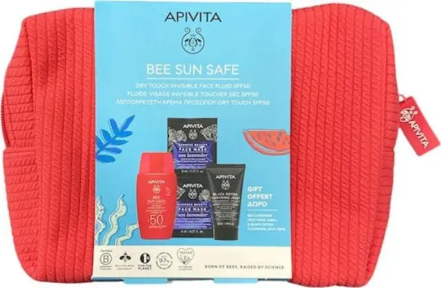 Apivita Promo Bee Sun Safe Dry Touch Invisible Face Fluid  SPF50+50ml & Δώρο Black Detox Cleansing Jelly 50ml & Express Beauty Face Mask Sea Lavender 2x8ml 1σετ