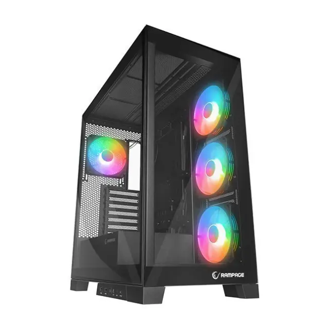 Rampage PC Case Hydra V2 Midi Tower ARGB Black (HYDRAV2-BLACK)