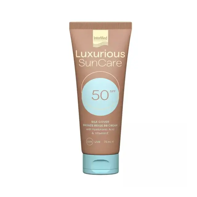 Intermed Luxurious SunCare Silk Cover BB Cream Bronze Beige With Hyaluronic Acid SPF50 Αντηλιακή Κρέμα Προσώπου με Χρώμα 75ml