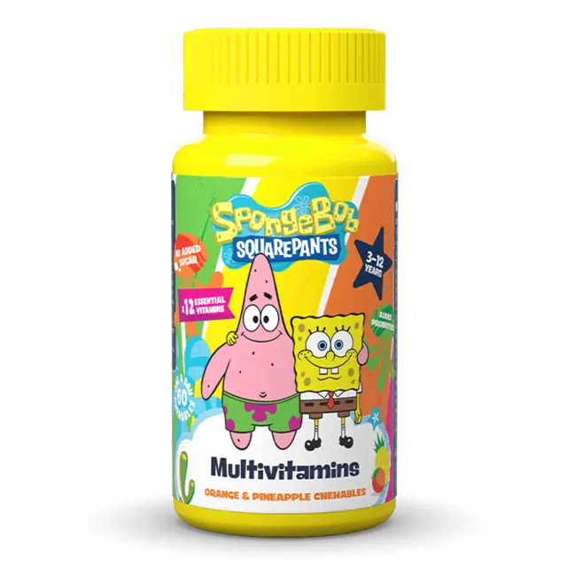 Health Fuel Sponge Bob Multivitamins Orange Pineapple 60 μασώμενες ταμπλέτες