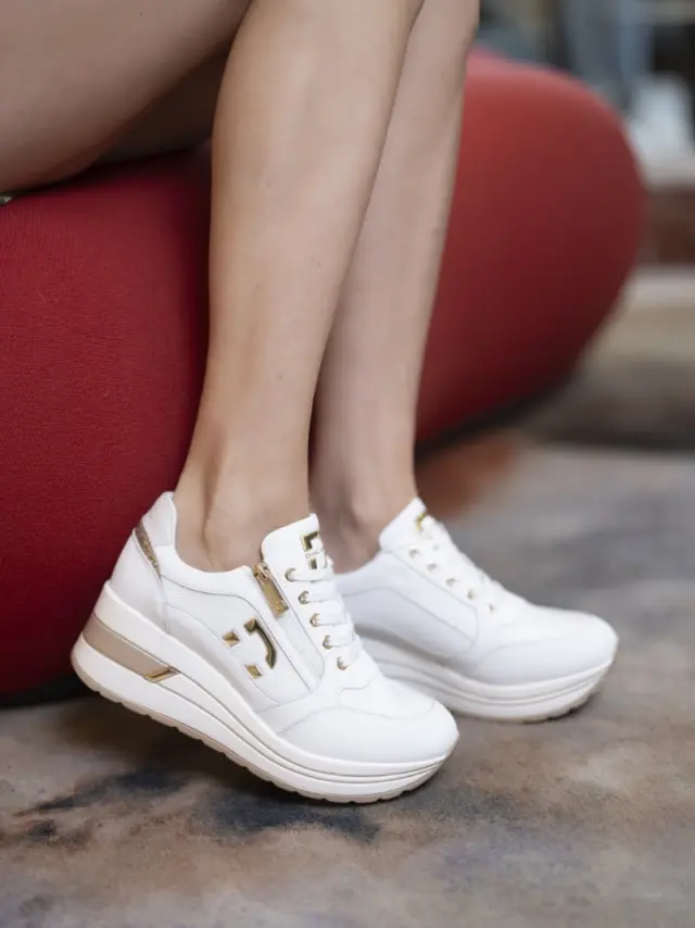 Donna Serena Sneakers Γυναικείο Δέρμα/ύφασμα Flyknit Άσπρο DSE/5111 BIANCO 2