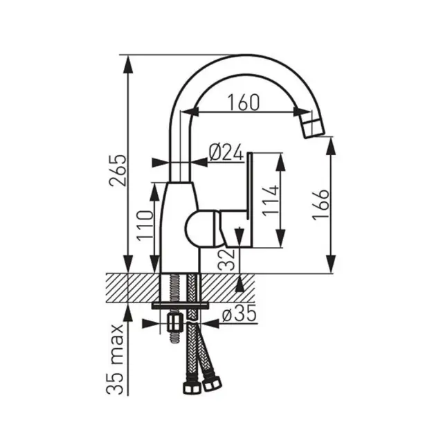 Μπαταρία νιπτήρος BAG2A ALGEO CHROME 2