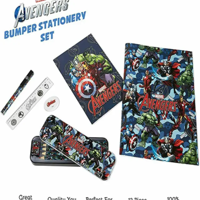 Cerda MARVEL Avengers Ολοκληρωμενο Σετ Μαθητή (Μολυβια ,Στυλό,Τετραδια,Χαρακας,Ξυστρα,Μολυβοθηκη)