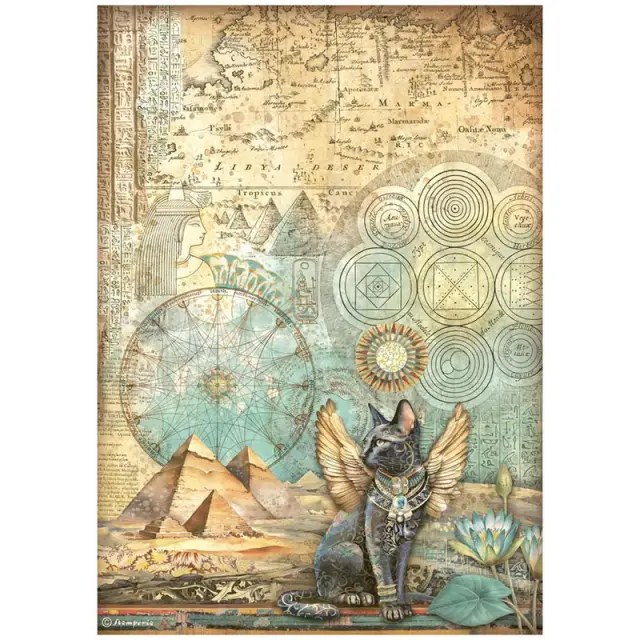 Ριζόχαρτο ντεκουπάζ Stamperia 21x29cm A4, Fortune, Winged Cat