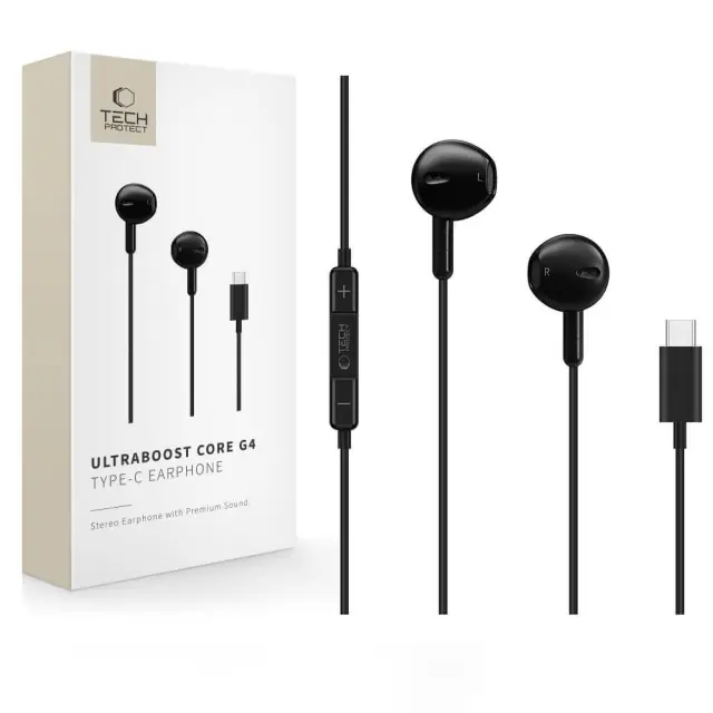 Tech-Protect® Core G4 Ultraboost Ενσύρματα Ακουστικά με USB-C- Black