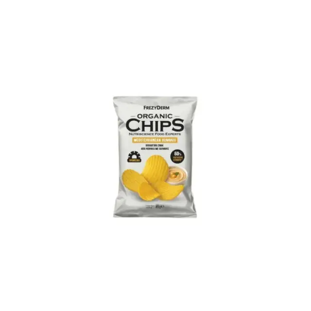 Frezyderm Organic Chips Mediterranean Hummus Βιολογικό Σνακ Από Ρεβύθια Με Χούμους 85gr