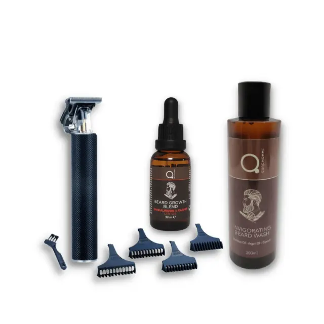 ID Italian Precision Hair Clipper & Invigorating Beard Wash 200ml and Beard & Face DryOil Sandalwood Kasmir 30ml Bundle by Qure 3