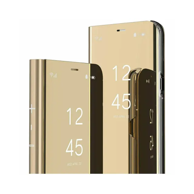Clear View Mirror Stand Book Case Samsung Galaxy J3 2017 Gold 3