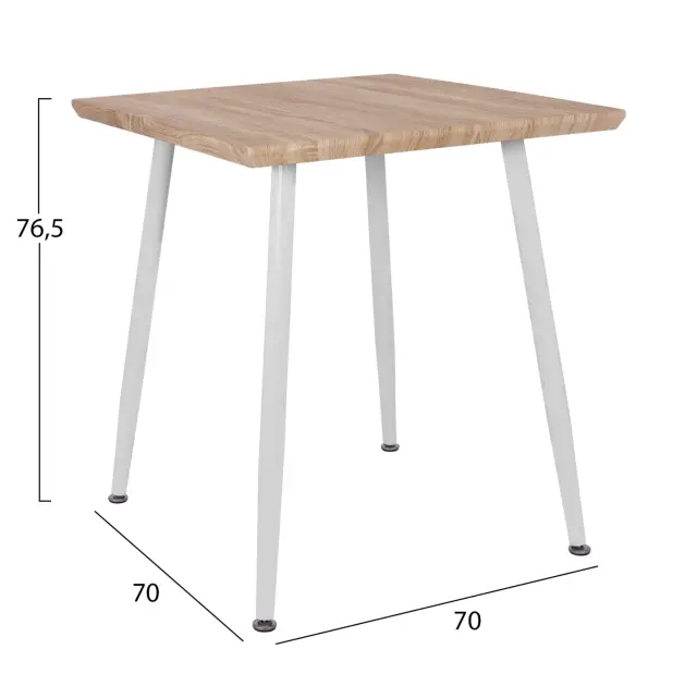 ΤΡΑΠΕΖΙ ΤΡΑΠΕΖΑΡΙΑΣ FB98335.02, 70Χ70X76,5, SONOMA,ΛΕΥΚΑ ΠΟΔΙΑ 2