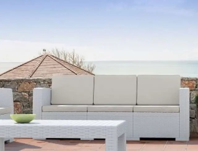 Σετ Σαλόνι-Καθιστικό MONACO Λευκό PP 198x79x79/82x79x79/92x57x45cm 2
