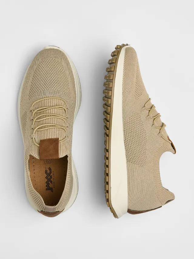Imac Sneakers Ανδρικό ύφασμα/δέρμα Nubuck Μπεζ IMA/752690 BEIGE 3