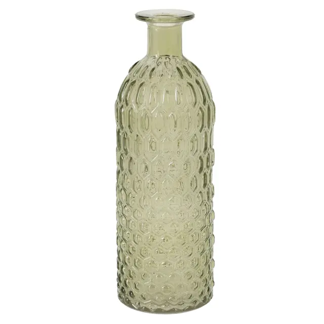 Βάζο γυάλινο σε σχήμα φιάλης πράσινο 9x26cm Homeguru HE335 25461