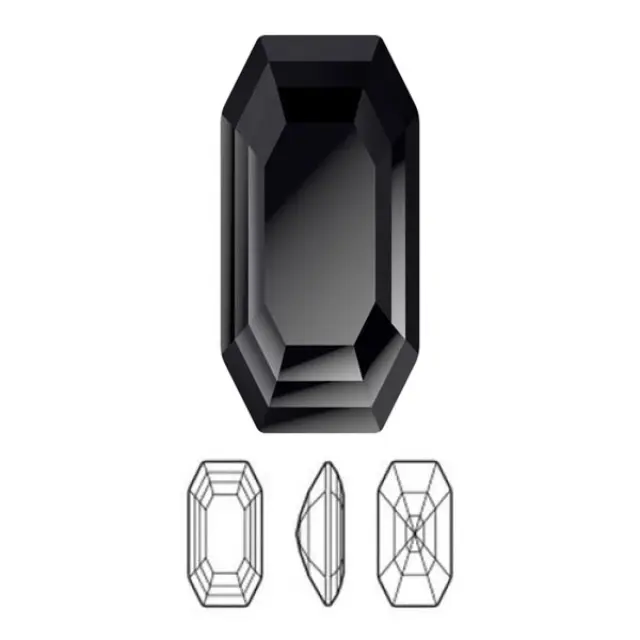 Swarovski 4595 Elongated Imperial Jet 12x6mm - 2τεμ