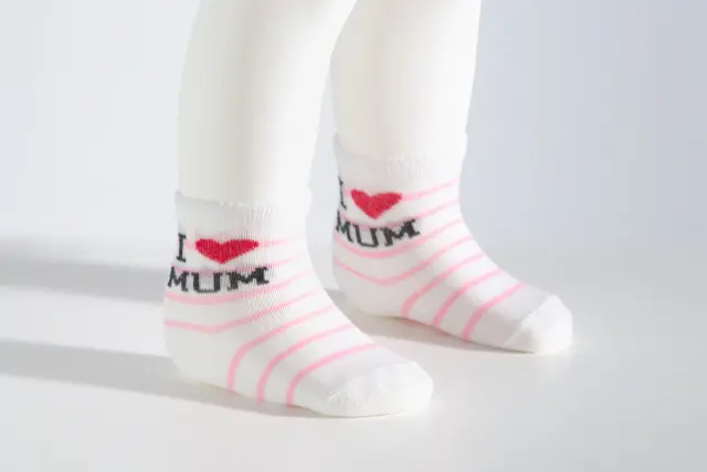 Socks Baby I Love Mum Λευκό