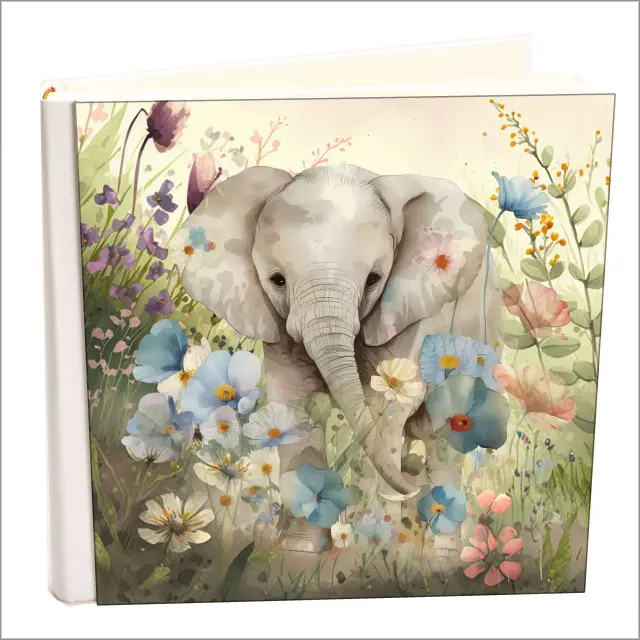 Άλμπουμ βιβλιδετημενο δερματινης my album,love elephant , άλμπουμ με ριζόχαρτο 35x35cm και κουτί άλμπουμ (κωδ. 35071)
