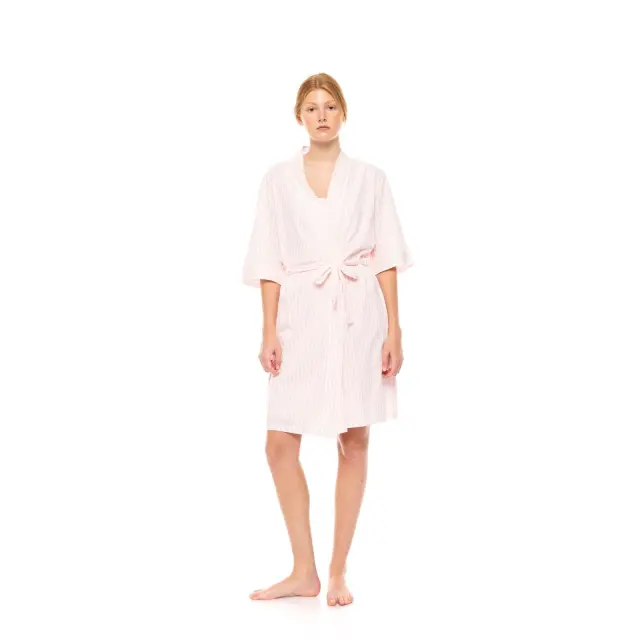 Γυναικεία Ρόμπα S1446 Soft Pink Stripe Τύπος Pink Label - XXL