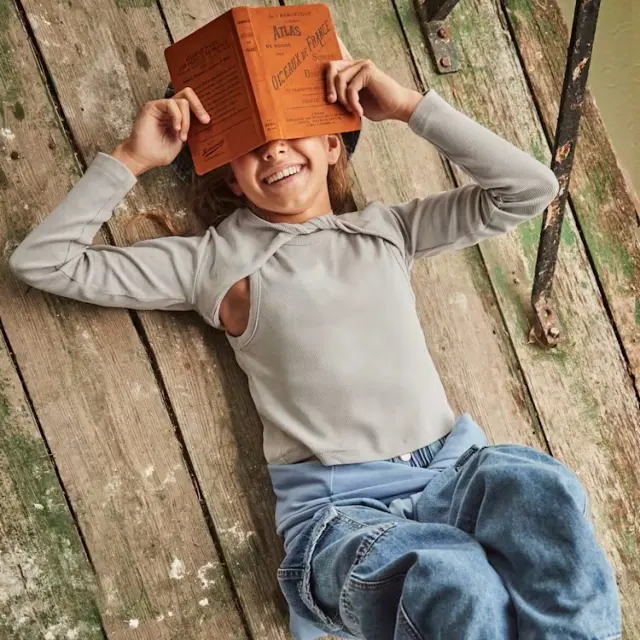 Junior 10 έως 18 ετών Μπλούζα με ζακέτα καναλέ γκρι