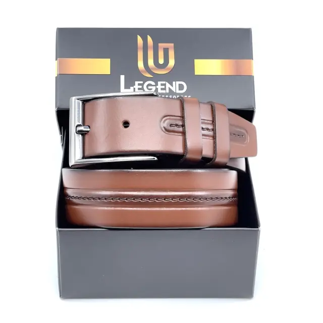 Camel Δερμάτινη Ζώνη Full Grain 3,5 cm 3