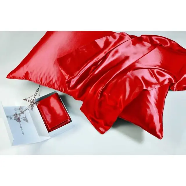 100% Mulberry Silk Μαξιλαροθήκη red – DownTown