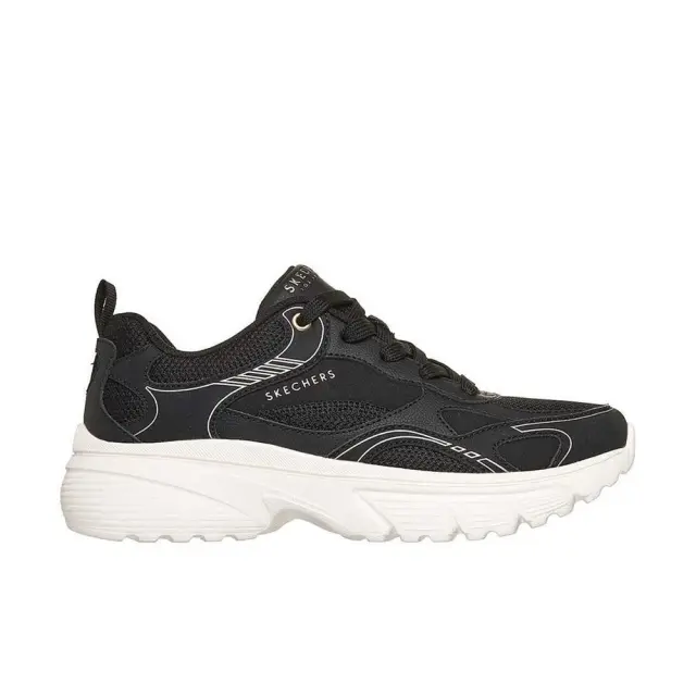 Skechers Duraleather Mesh Lace Up E'clypse Lite (190225-BLK) - Λευκό-Μαύρο