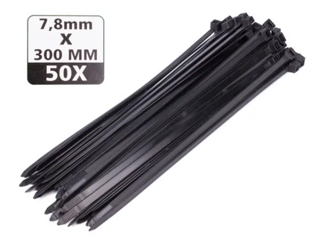 Cable ties 7.8 x 300 mm 50 pieces black