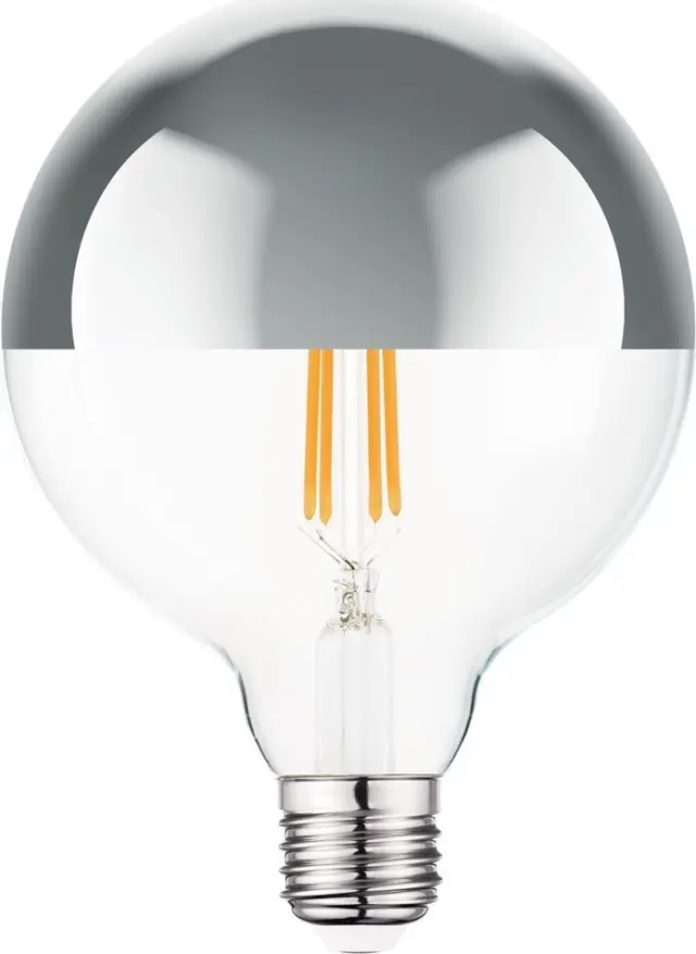 VK Lighting VK/05108/D/E/ST/W Λάμπα LED 7W για Ντουί E27 και Σχήμα G125 Θερμό Λευκό Filament 650lm Dimmable