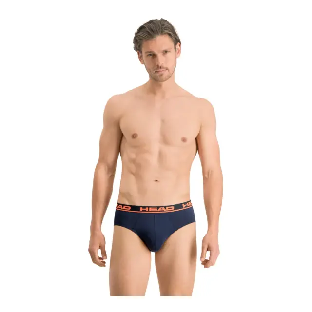 HEAD Ανδρικό Slip Super Soft Cotton - Διπλό Πακέτο, Χρώμα Μπλε-Πορτοκαλί 2