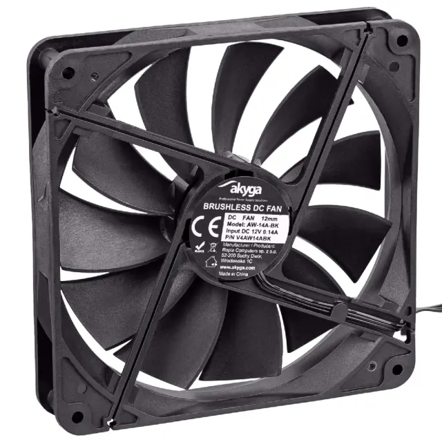 Case Fan Akyga AW-14A-BK 140mm Molex + 3pin Μαύρο 2