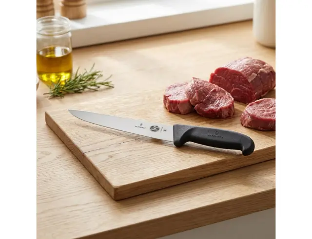 Μαχαίρι Κρέατος Victorinox Fibrox με στενή λεπίδα και μήκος 22cm - Black5.5503.22