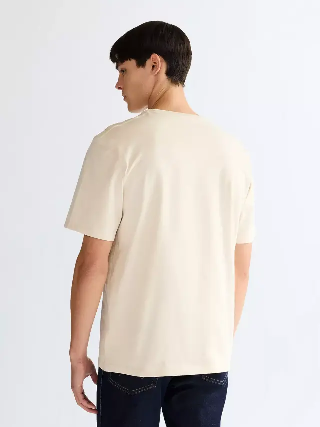 Wrangler Ανδρικό LOGO T-Shirt 112350523 – Cream - XXL 2