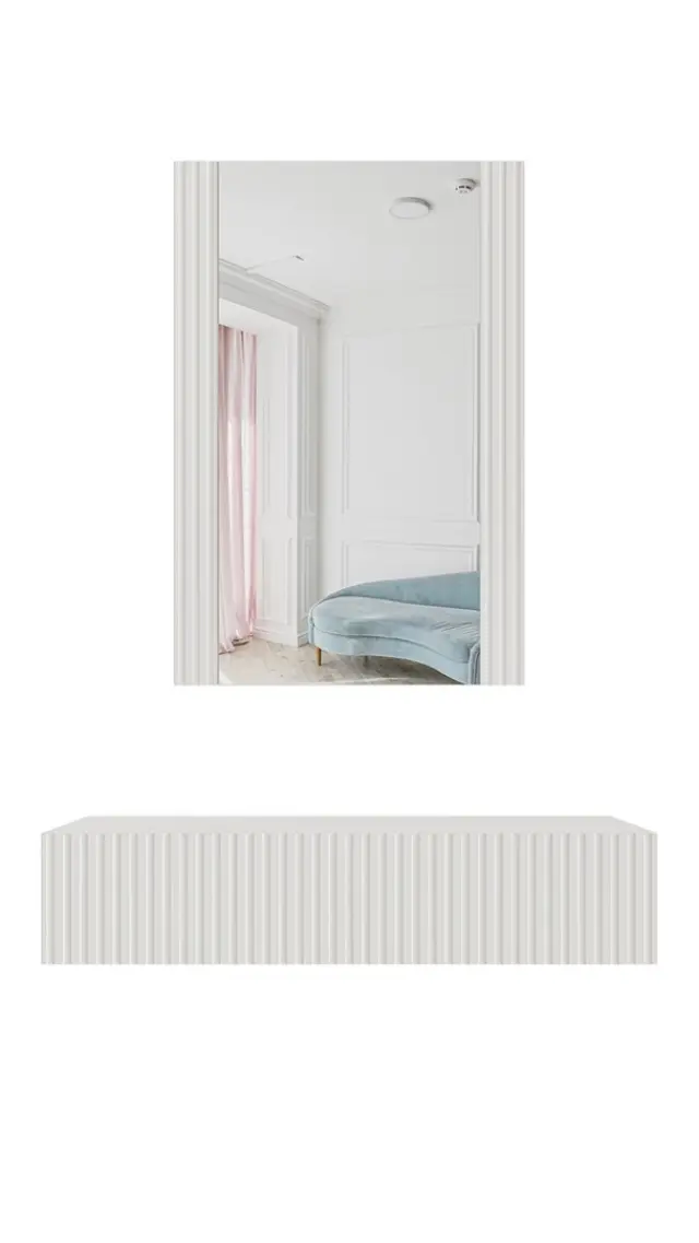 Dressing table with mirror PAFOS 80x41.6x100 white matte