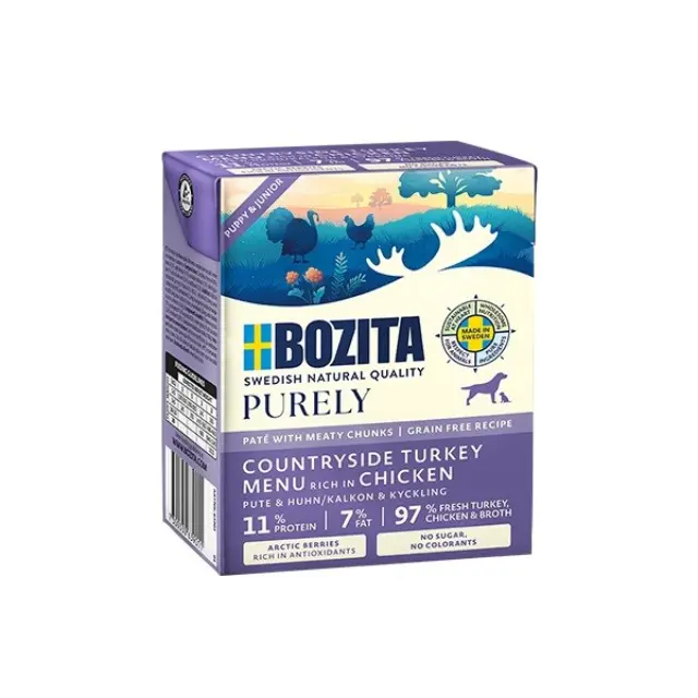 BOZITA Purely Pat&eacute; Duoprotein Junior Chicken and turkey - wet dog food - 370g