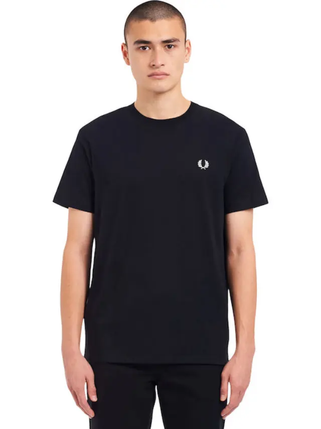 Fred Perry Crew Neck T-Shirt Μαύρο Black