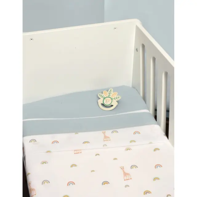 Σεντόνια Λίκνου Σετ 2τ -75x110-100% Βαμβάκι Design 503 Sophie La Girafe
