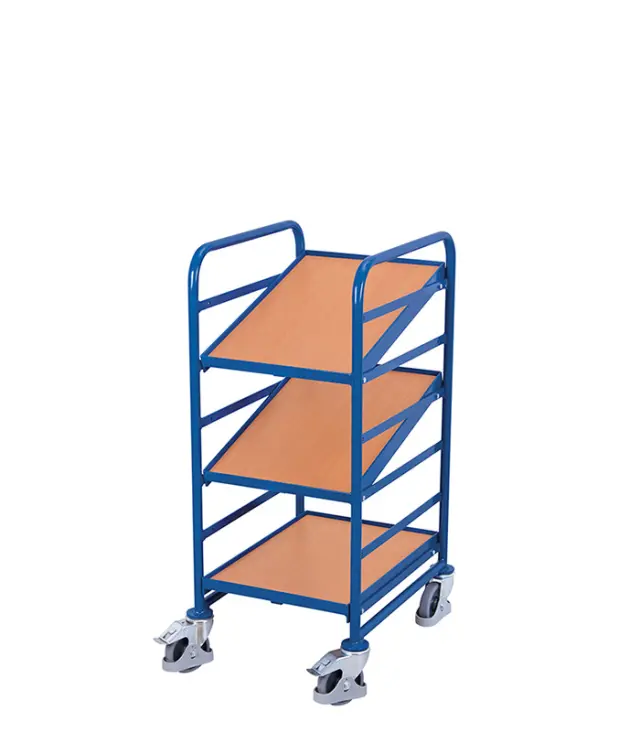 Variofit sw-610.101 Τρόλεϊ Μεταφοράς 3 Επιπέδων με Επικλινή Ράφια για Φορτίο Βάρους ως 200kg 3