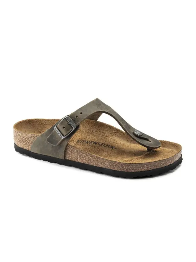 Birkenstock Σαγιονάρες Unisex δέρμα Oiled Πράσινο BIR/GIZEH 1019327 F/KHAKI 2